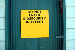 Biosecurity Warning Sign On Door