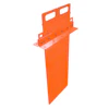 Bright orange plastic traffic barrier with reflective strip and mounting hardware