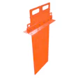 Bright orange plastic traffic barrier with reflective strip and mounting hardware