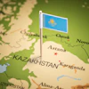 Kazakhstan Map Flag