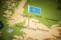 Kazakhstan Map Flag