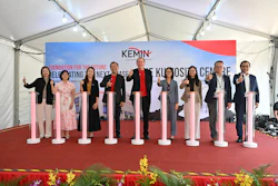 Joyce Wong (JTC Corporation), Hong Yi (JTC Corporation), Christine Wong (JTC Corporation), Dr. Tan Hai Meng (Kemin), Dr. Chris Nelson (Kemin), Kelly Lai (Singapore Economic Development Board), Mei Chun Fong (Singapore Economic Development Board), Naoki Yoneyama (SMCC), and Richard Vergara (SMCC) participate in the foundation-laying ceremony for the Kuriosity Centre.