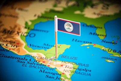 Belize Map Flag