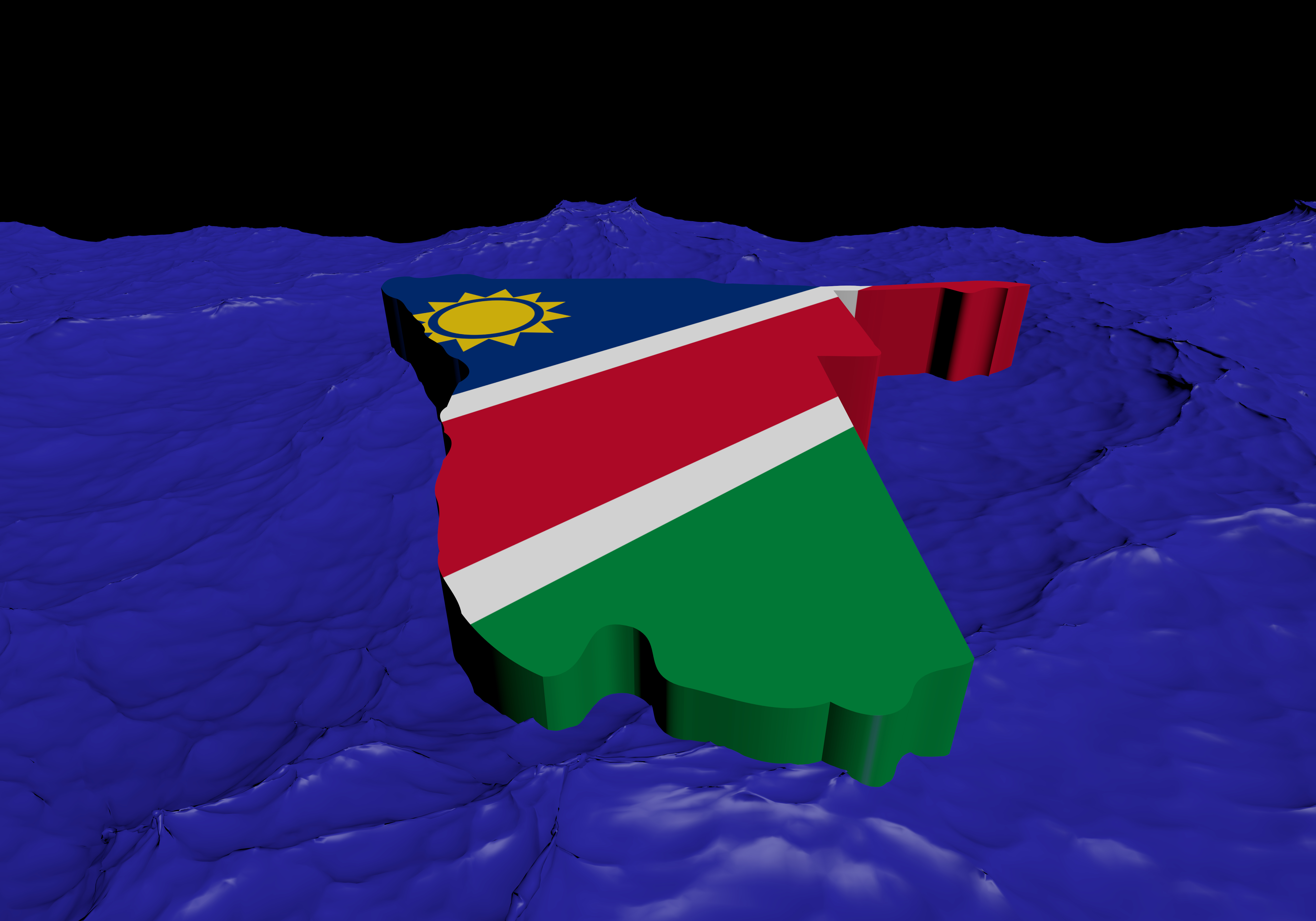 Namibia Map Flag Water