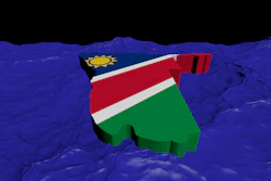 Namibia Map Flag Water