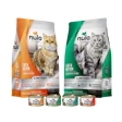 Nulo Freestyle cat and kitten dry food and wet food cans in chicken and whitefish recipes