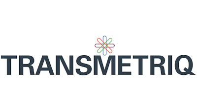 TRANSMETRIQ logo with colorful flower icon and dark blue text