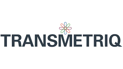 TRANSMETRIQ logo with colorful flower icon and dark blue text