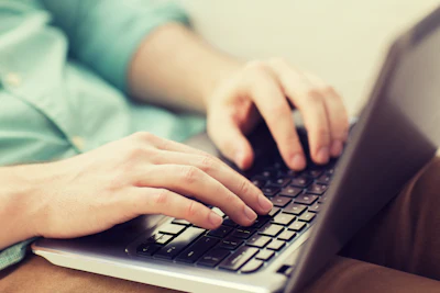 Typing On Laptop Computer