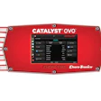 Catalyst OVO red control device with touchscreen display and Chore-Tronics branding showing power management interface