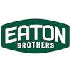 Eaton Brothers logo featuring white text on dark green shield-shaped badge