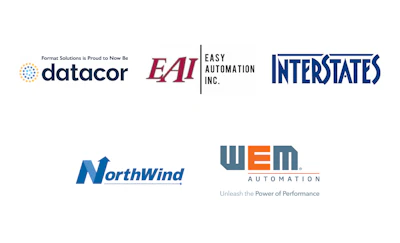 Collection of six corporate logos including Datacor, EAT, Easy Automation Inc., Interstate, NorthWind, and WEM Automation