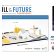 Feed Mill of the Future Conference poster featuring a 3D feed mill facility diagram, speaker, and sponsor logos including Andritz, APEC, and Bestmix.