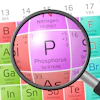 Magnifying glass examining Phosphorus element on periodic table of elements